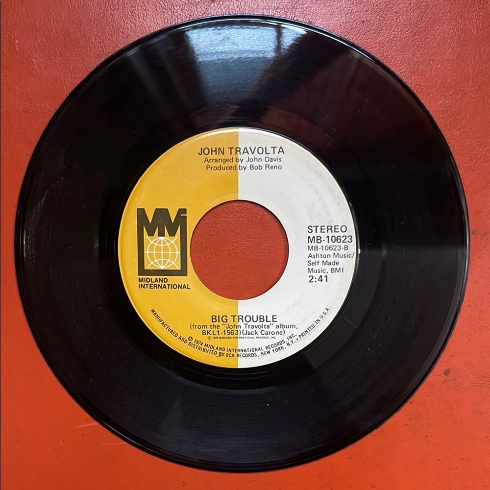 John Travolta Midland International Vinyl Record 45 rpm